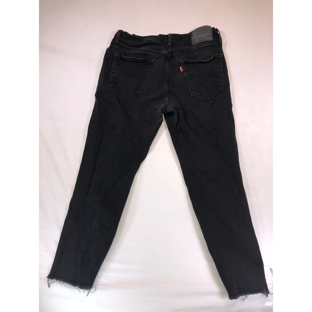 Levis 510 Skinny Fit Jeans Mens 31x24 Black Raw Hem WaterLess Denim 05510-0722